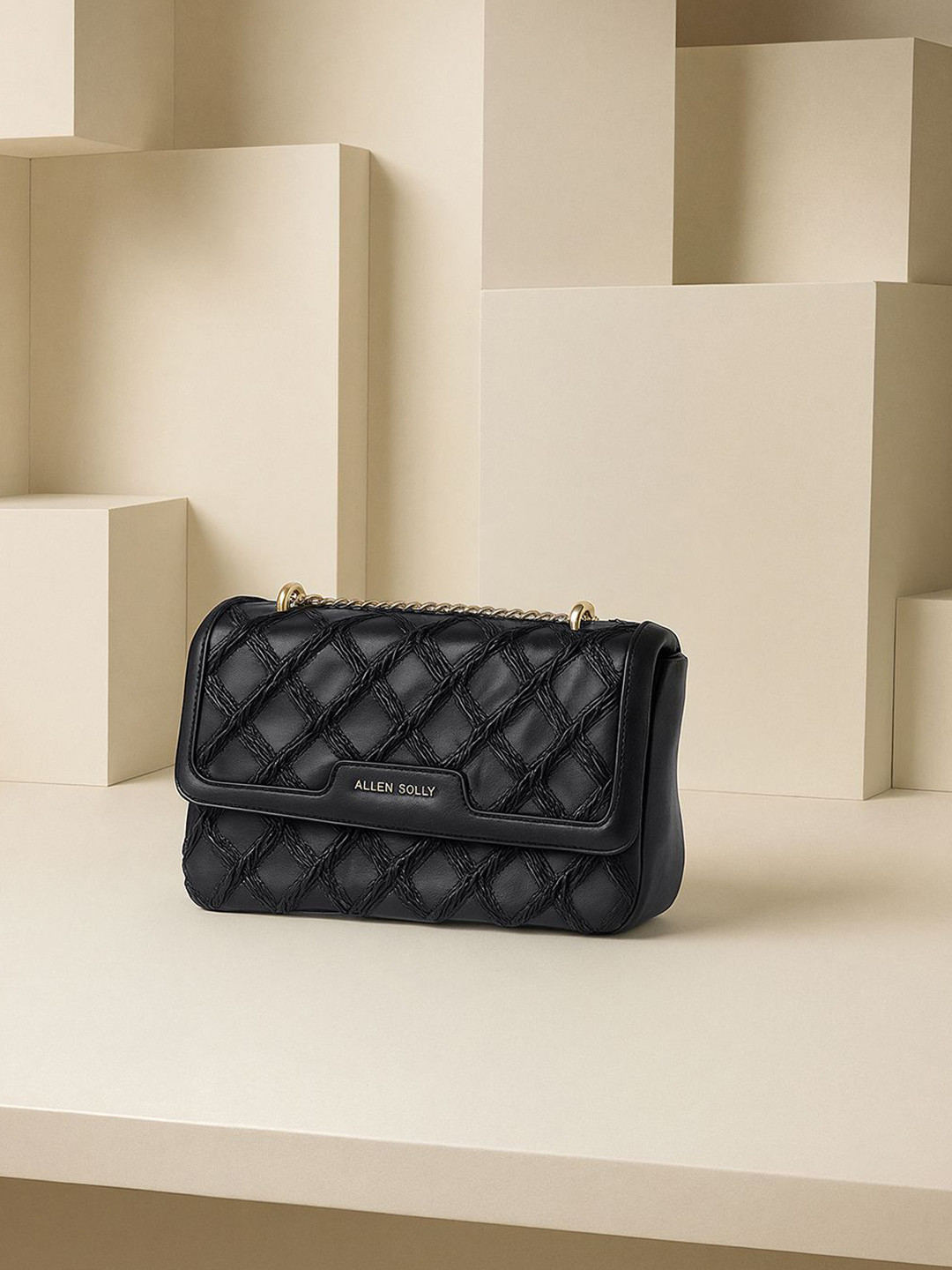 Allen Solly Woman Textured Crossbody Quilted Sling Bag