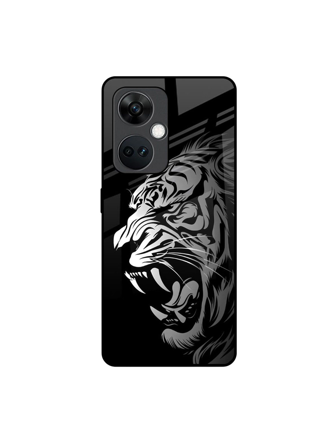 QRIOH Midnight Roar Printed Lightweight Silicone OnePlus Nord CE 3 5G Glass Back Case