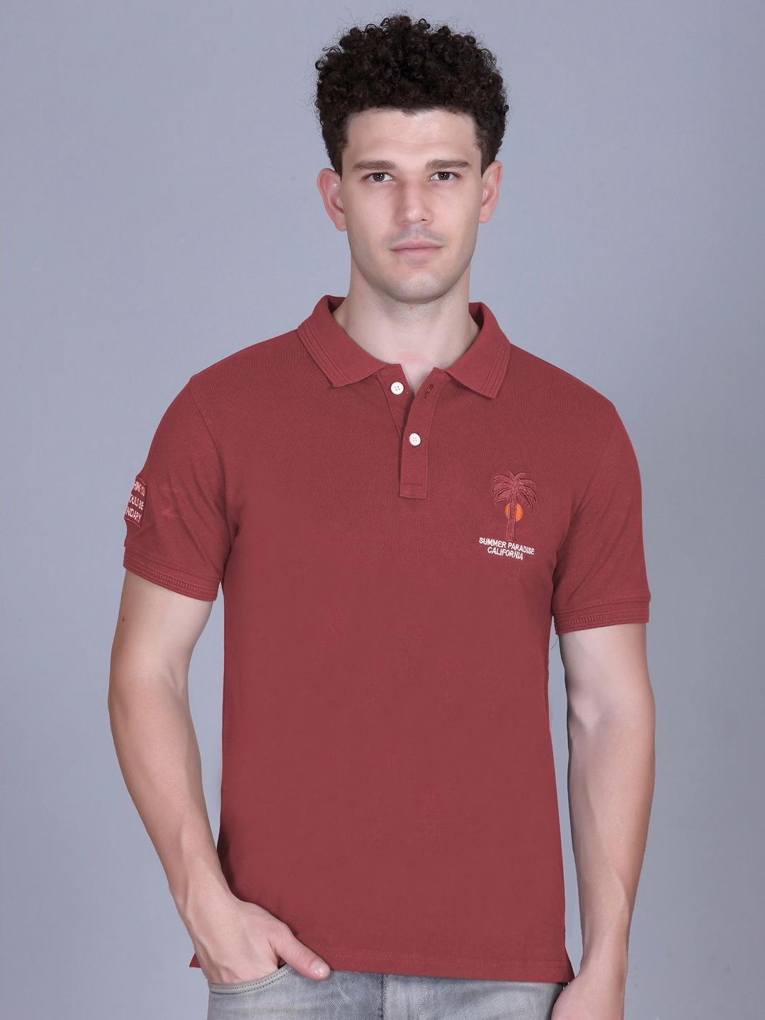 MOUNTAIN COLOURS Polo Collar Short Sleeves T-shirt
