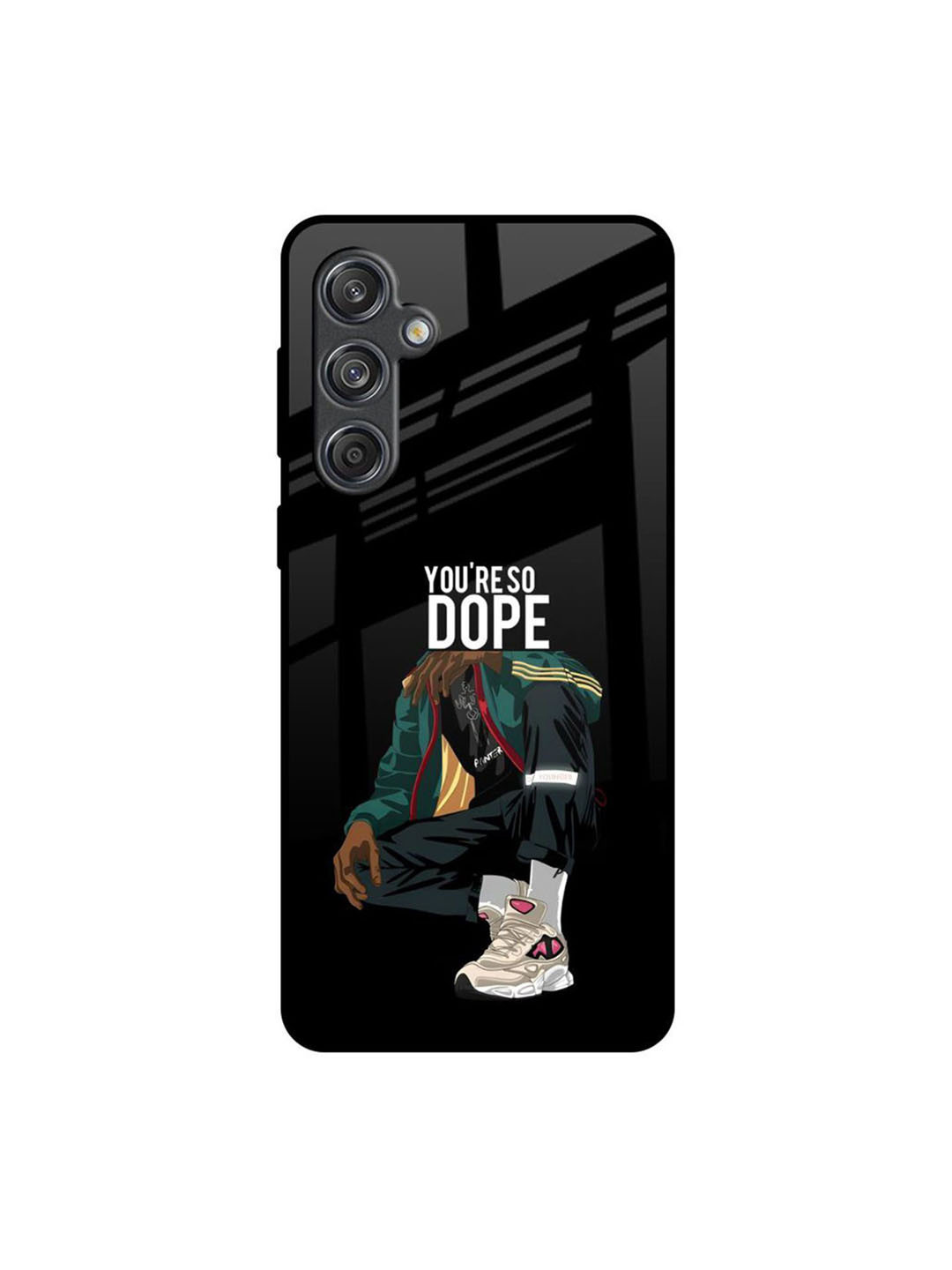 QRIOH Quirky Dope Person Printed Samsung Galaxy M55 5G Glass Back Case