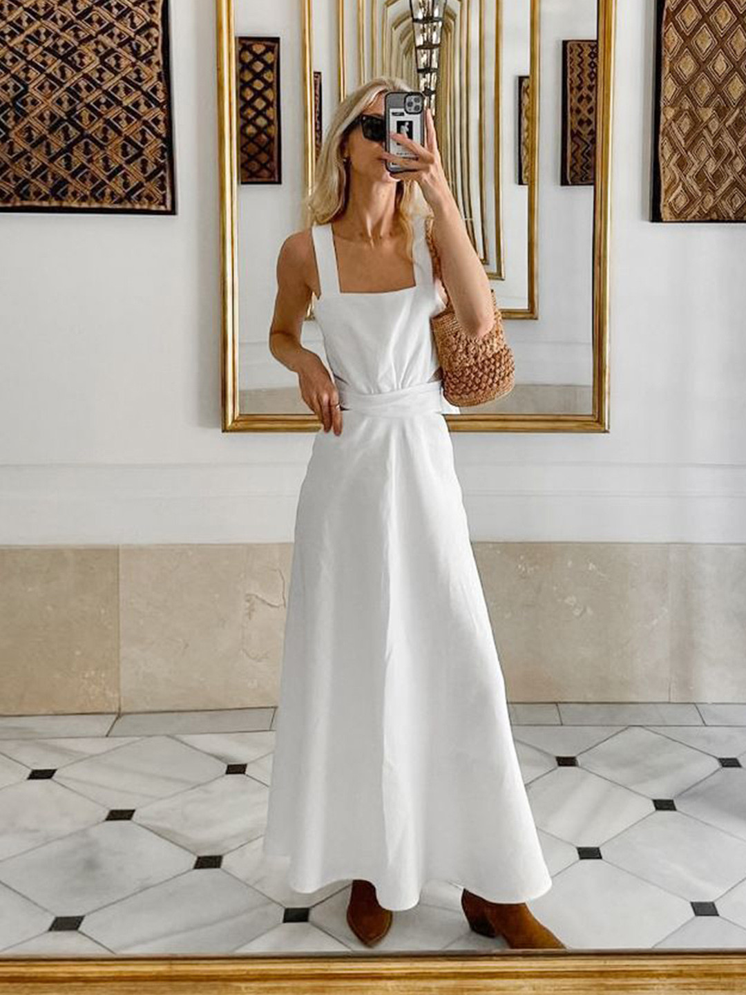 StyleCast Women Cut-Out Tie-Up Maxi Dress