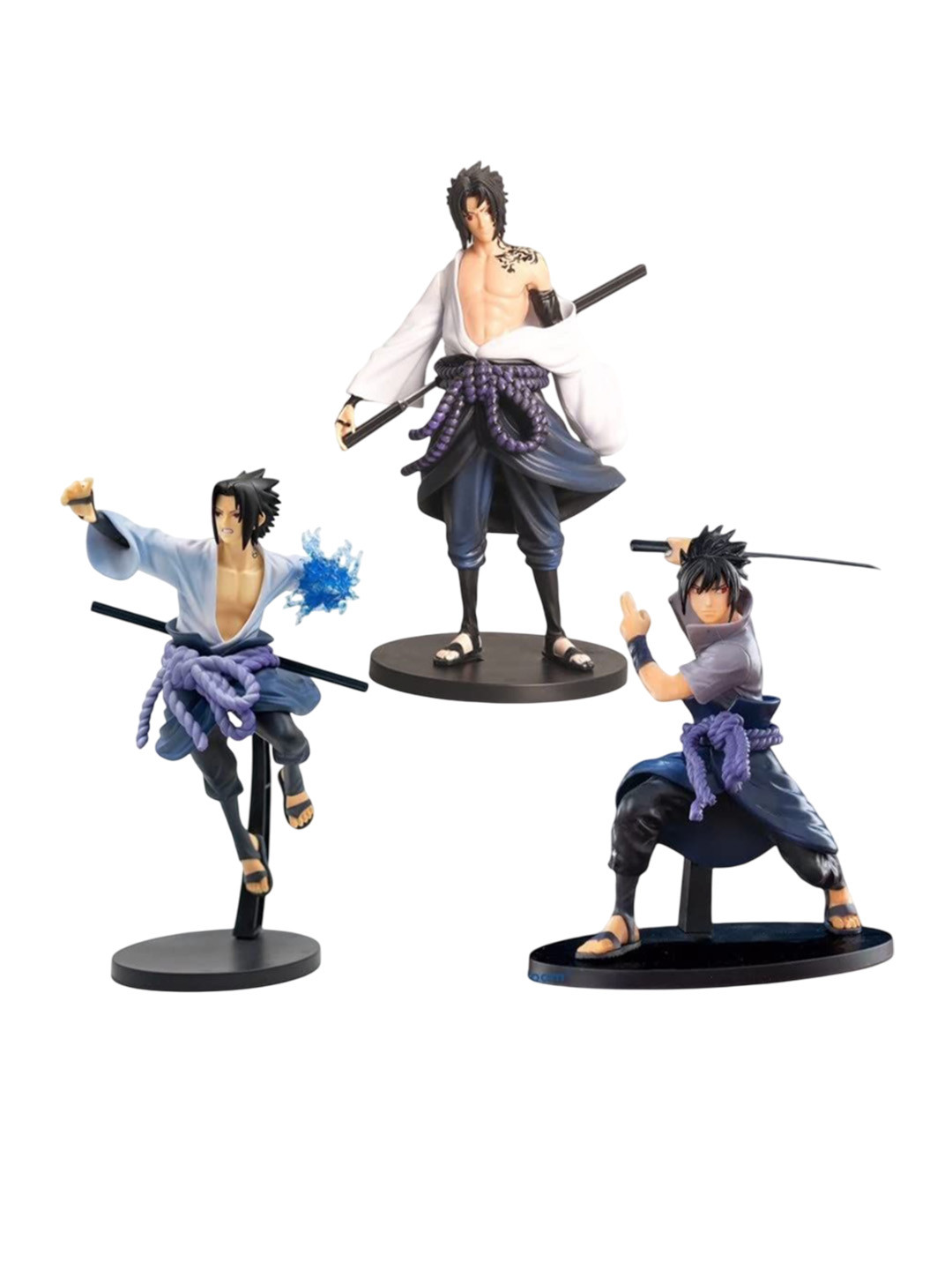 AUGEN Set Of 3 Sasuke Uchiha Action Figure Limited Edition For Car