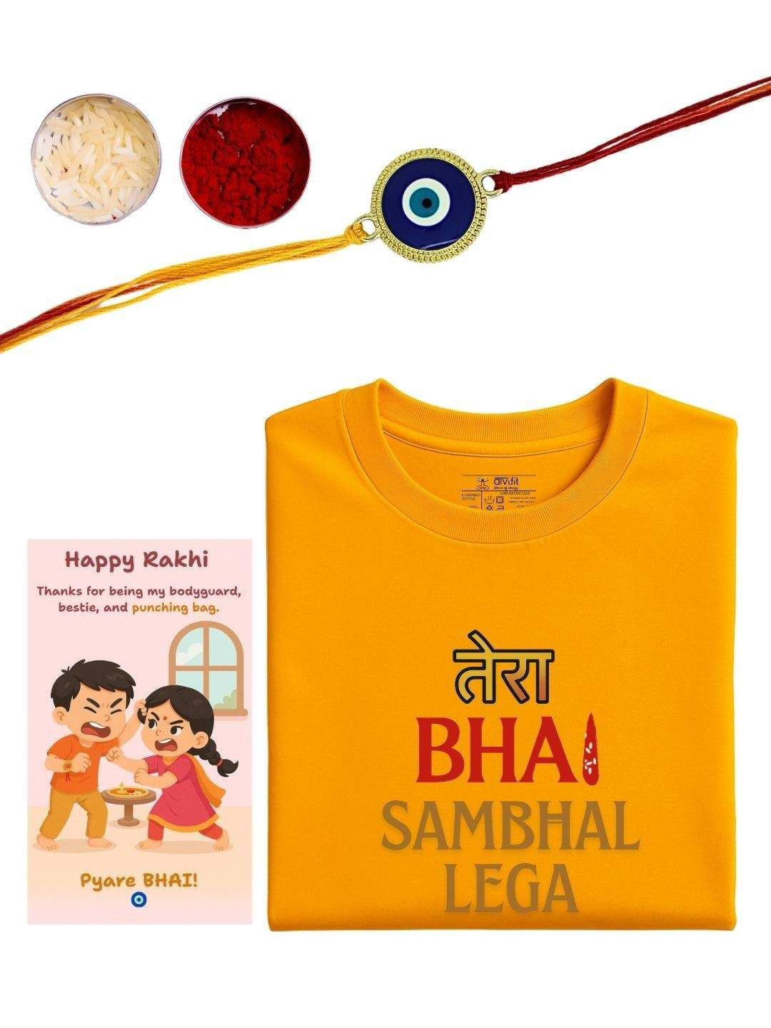 Anouk Evil Eye Rakhi Combo with T-Shirt