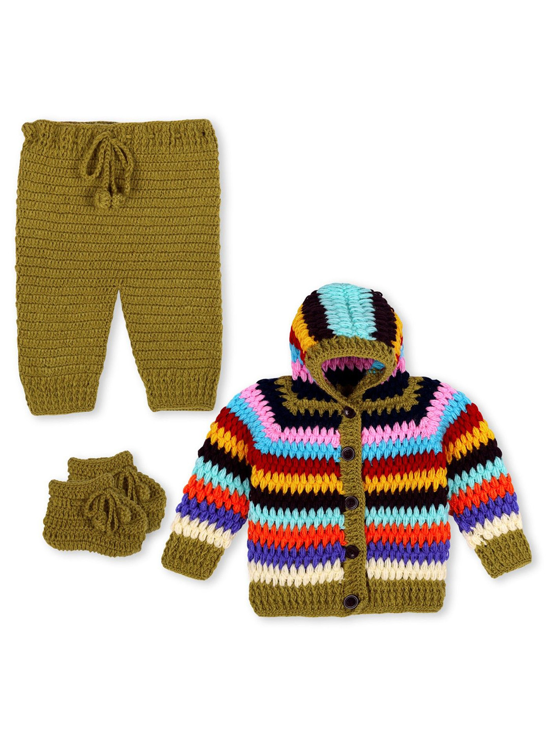 Ragel Kids Acrylic Sweater With Trousers & Booties Baby Apparel Gift Set