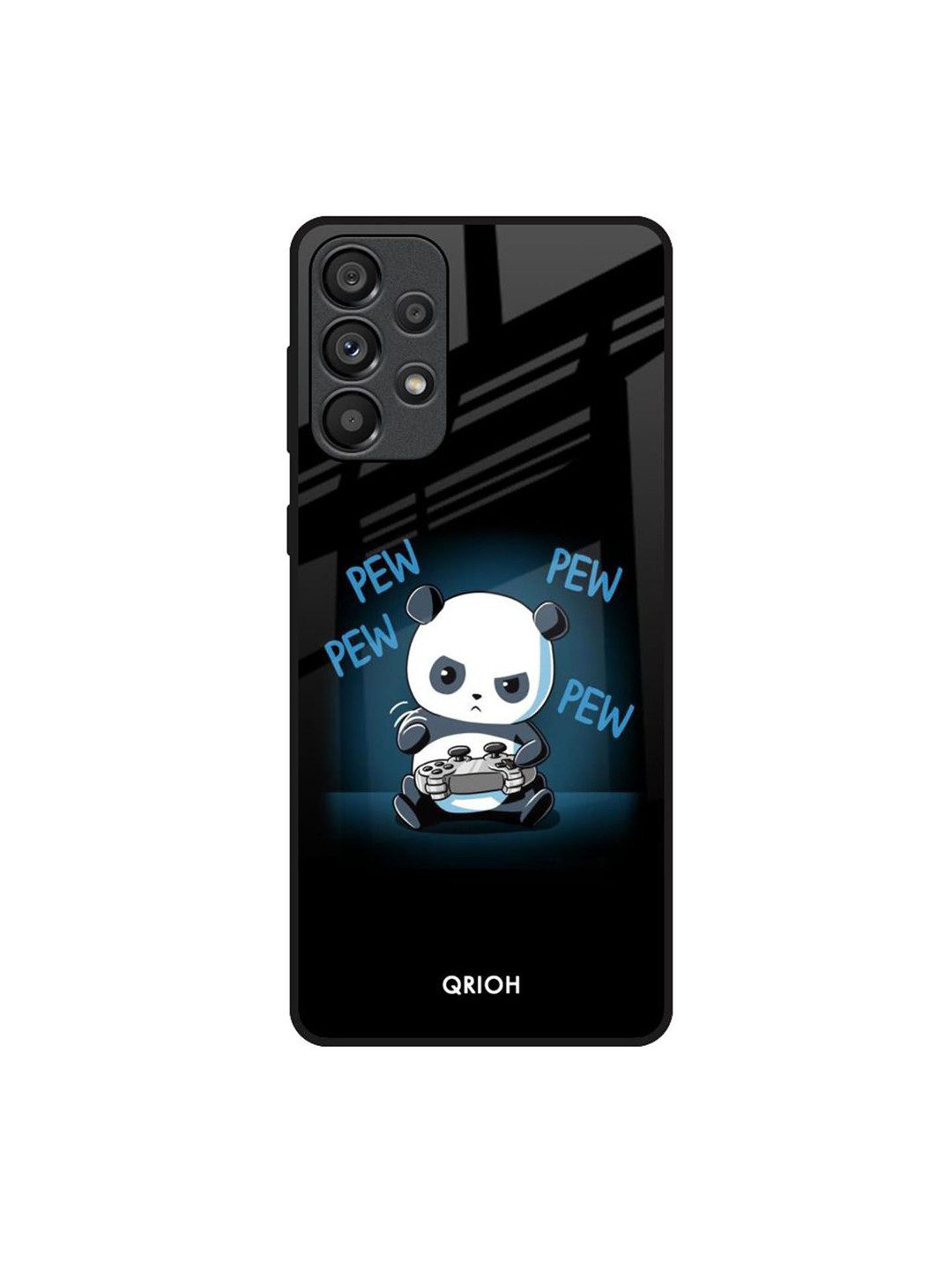 QRIOH Pew Pew Printed Sleek & Lightweight Silicone Samsung Galaxy A73 5G Glass Back Case