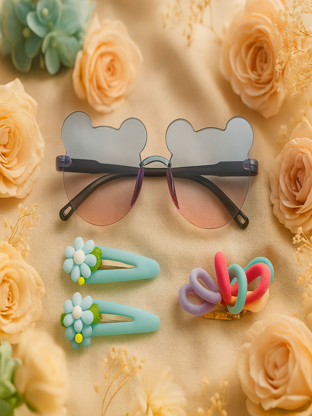 AmazingKarts Kids Bow Hair Clip with Sun Goggles Design Hair Accessory