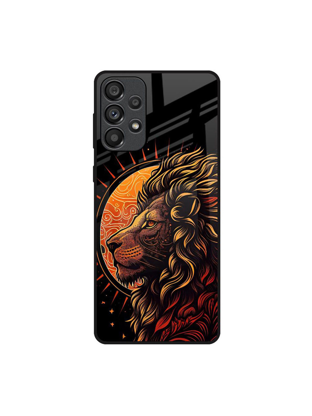 QRIOH Sun Faced Lion Printed Sleek & Lightweight Silicone Samsung Galaxy A73 5G Back Case