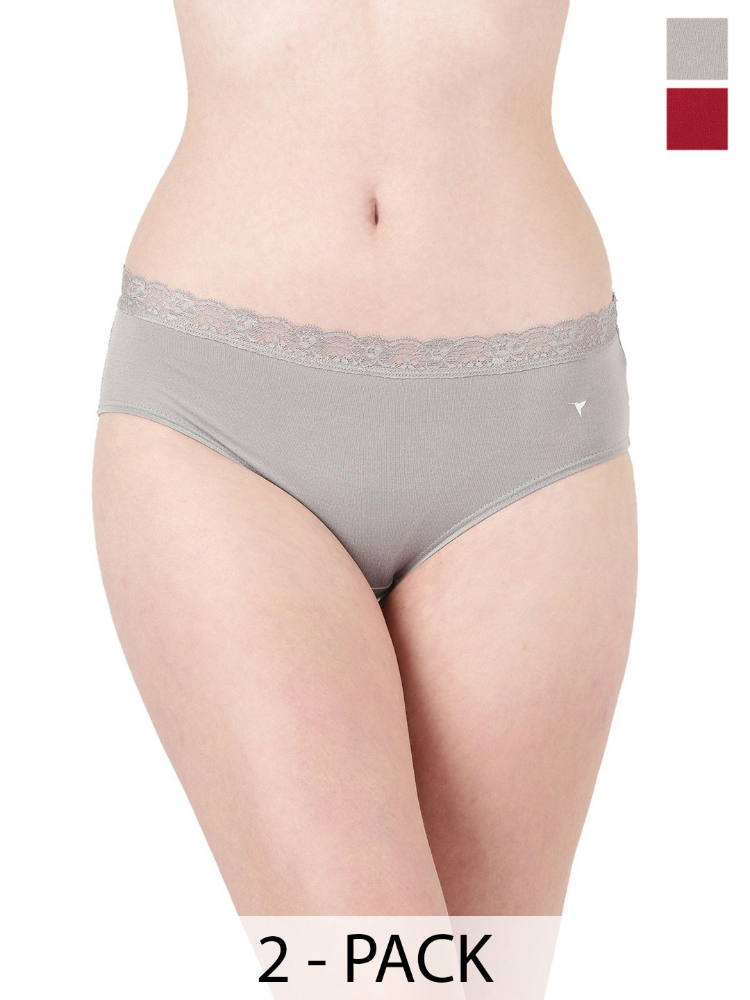 BLOSSOM Pack Of 2 Mid Rise Stretchable Hipster Briefs SERENE PANTY Assorted S Pack of 2