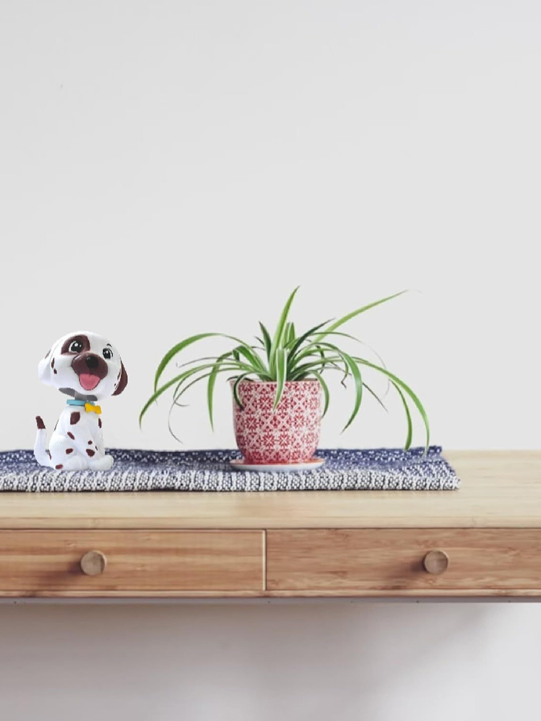 AUGEN White & Brown Cute Dog Plastic Showpiece