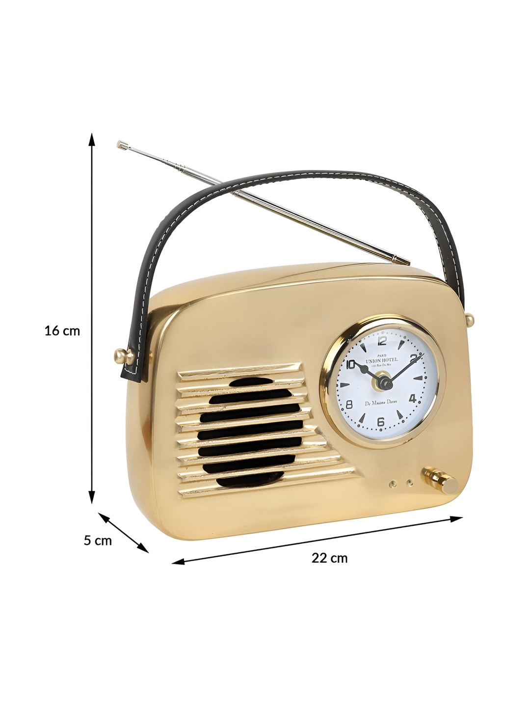 Decor de Maison Gold-Toned & White Contemporary Aluminum Analogue Table Clock