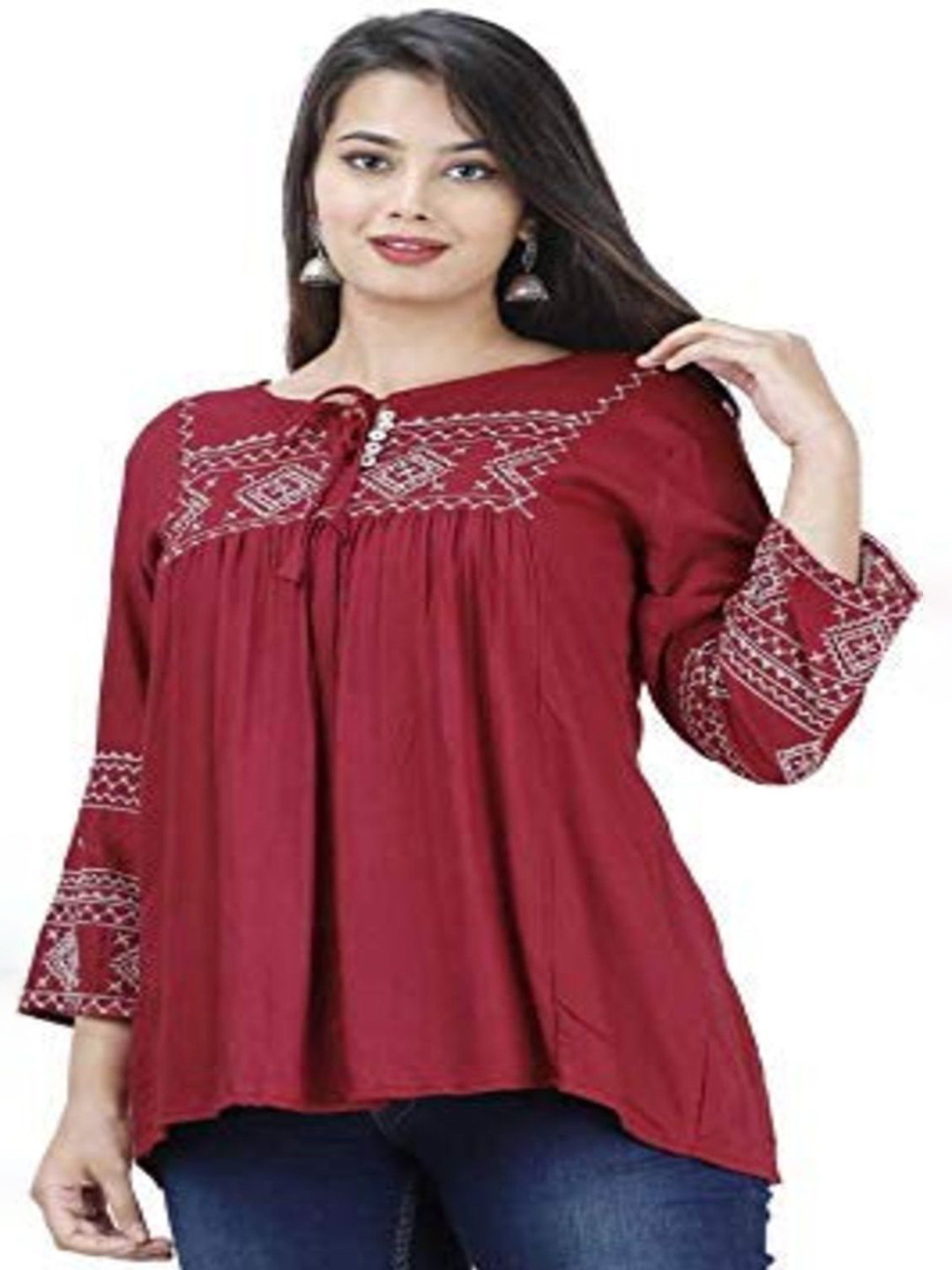 IB STYLES Embroidered Regular Top