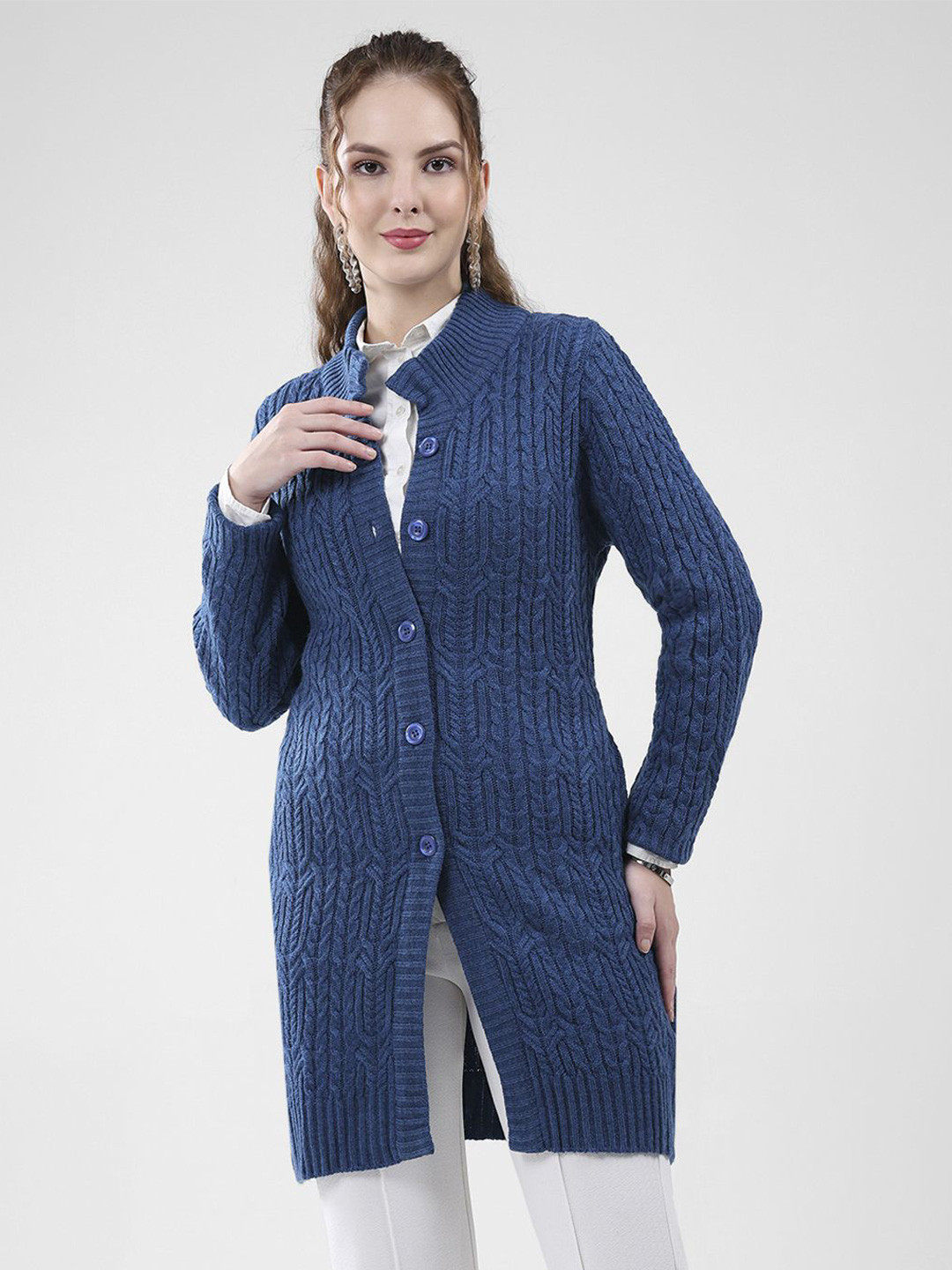 Monte Carlo Women Quirky Woollen Longline Cardigan
