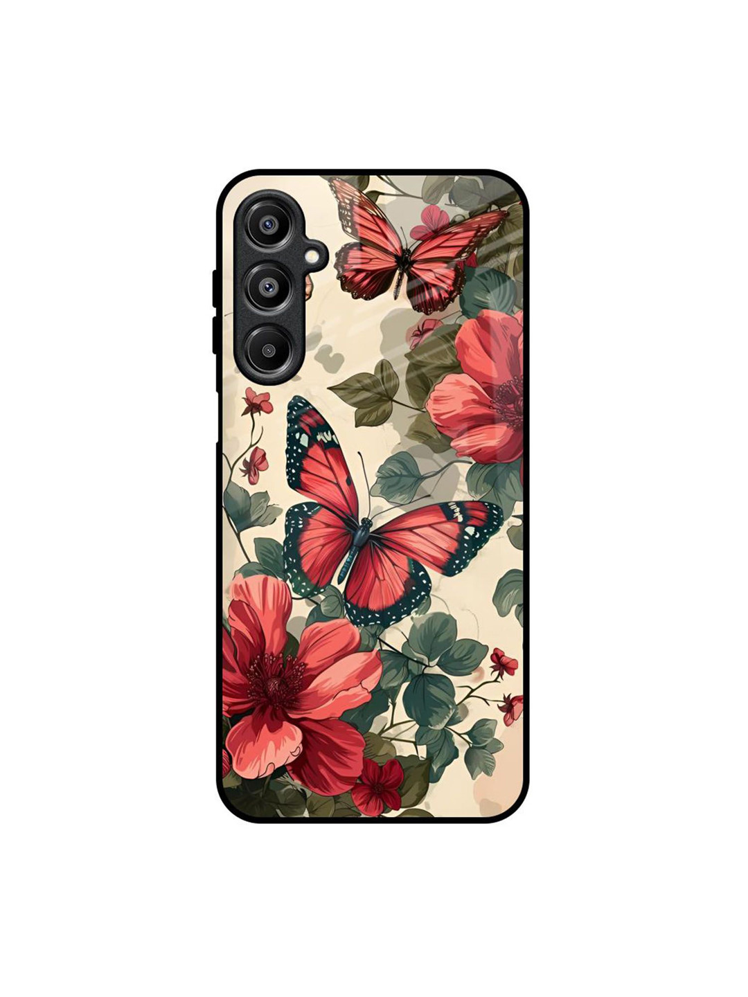 QRIOH Papillon Rouge Printed Sleek & Lightweight Silicone Samsung Galaxy A16 5G Back Case