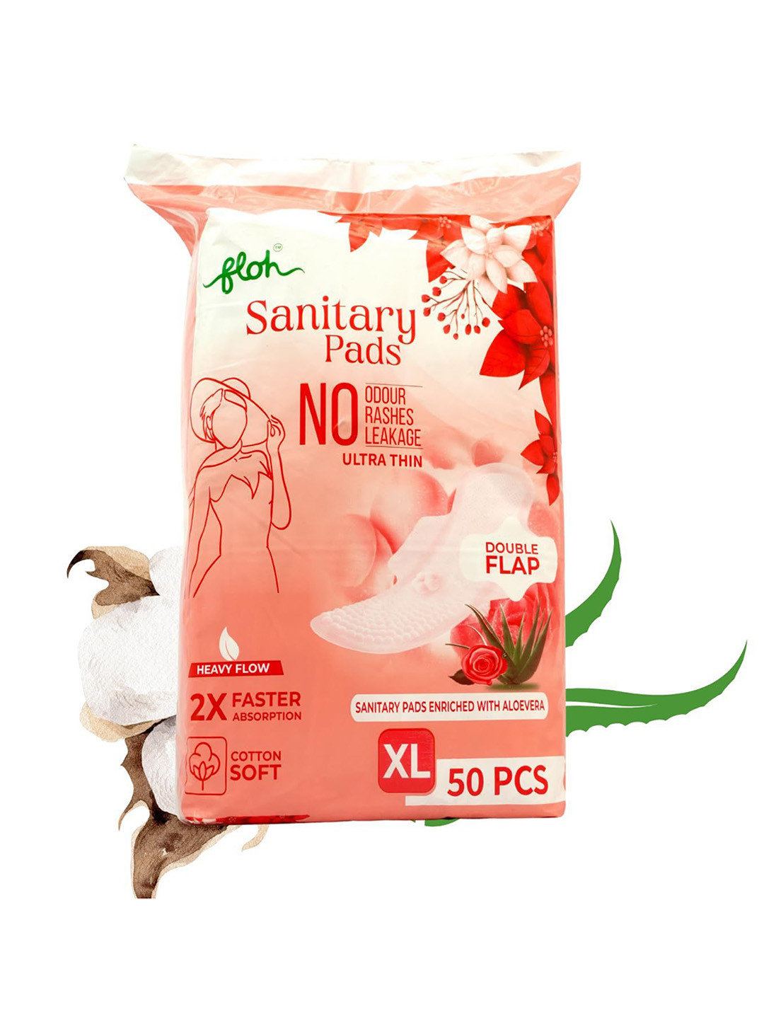 FLOH Cottony Soft Sanitary Pad XL - 50 Pads