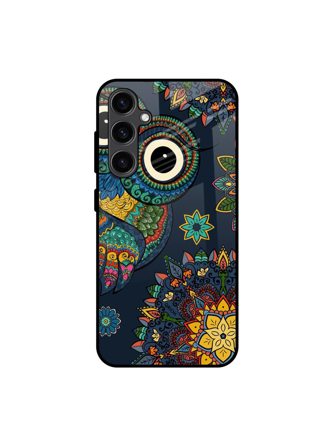 QRIOH Owl Art Printed Sleek & Lightweight Silicone SamsungGalaxy S23 FE 5G Glass Back Case