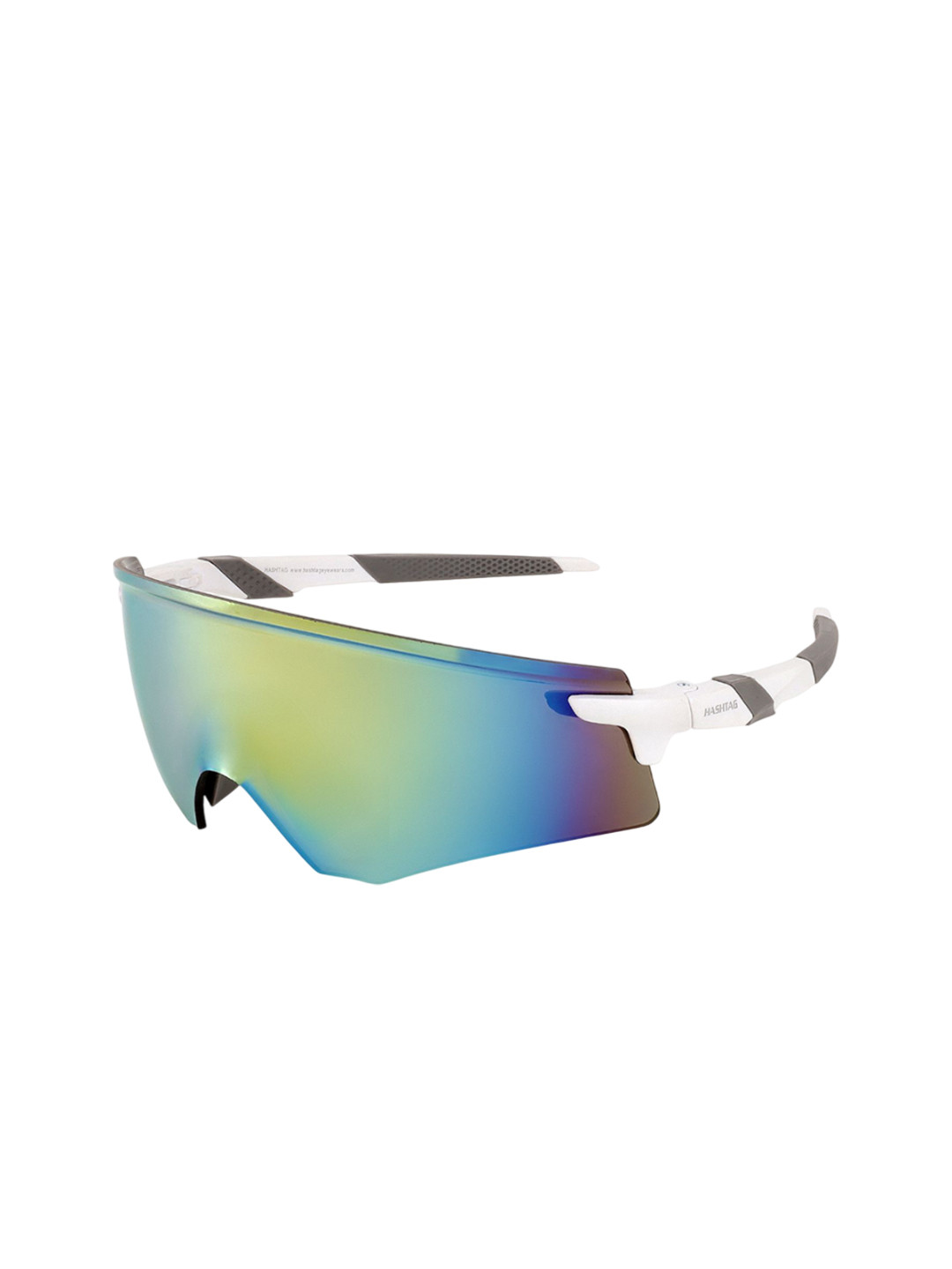 HASHTAG EYEWEAR Unisex Grey Shield Sunglasses with UV Protected Lens HTSP-102-C2