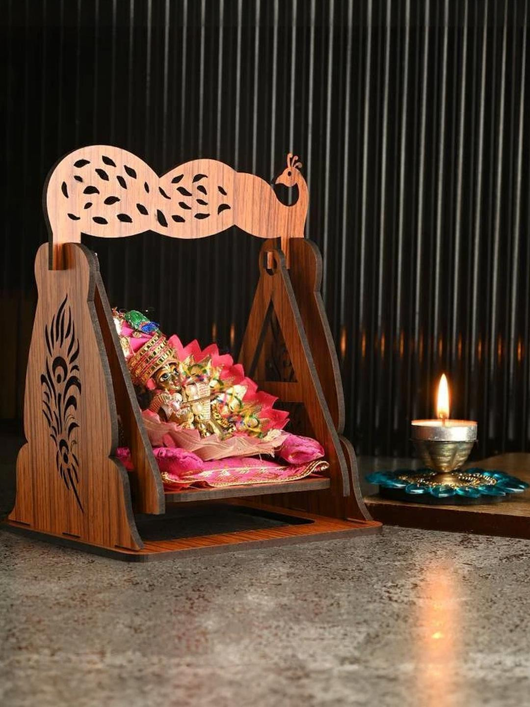 Gojeeva Brown Wood Religious Idol Showpiece