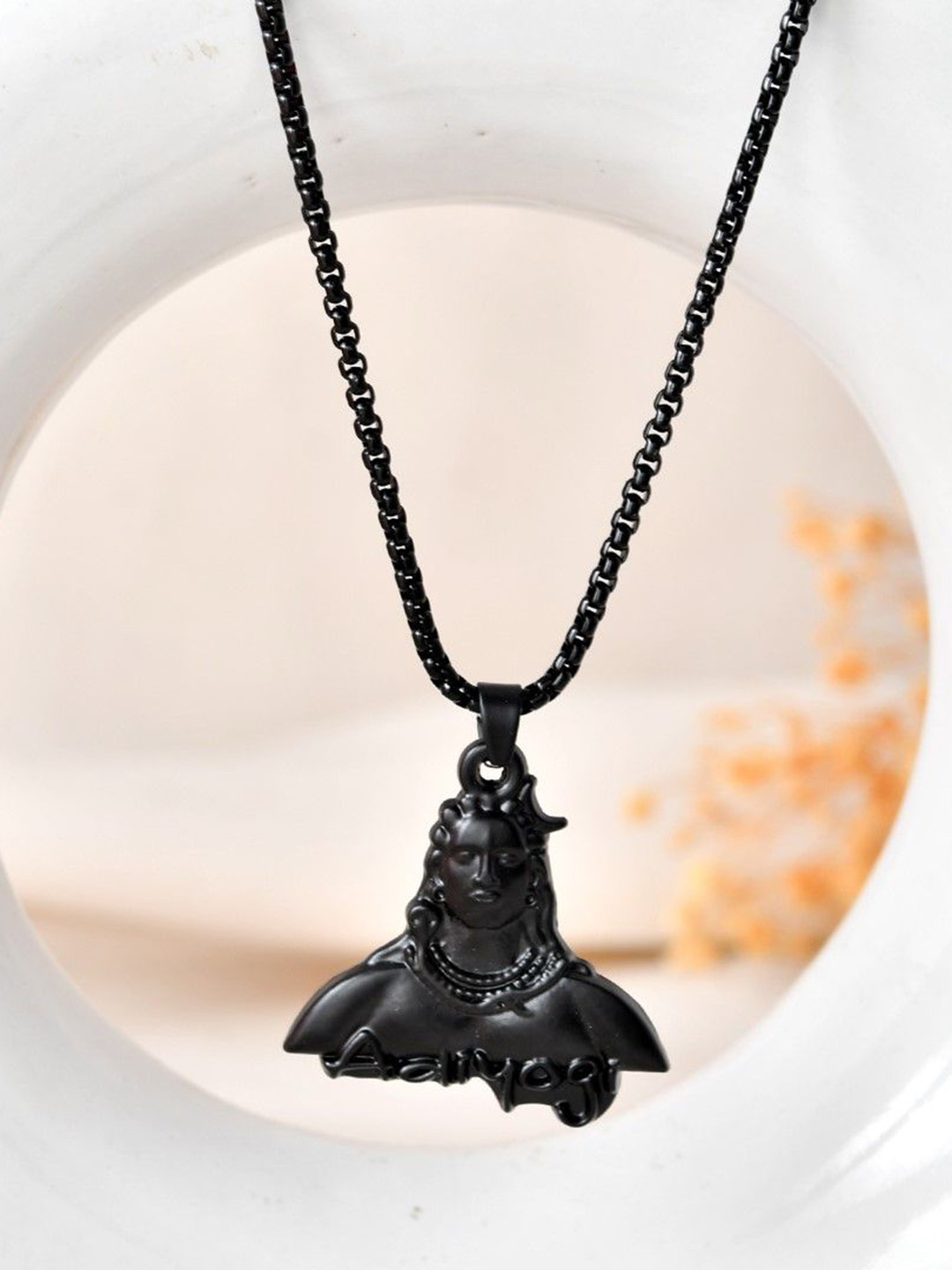 AGARWALPRODUCT Unisex Stainless Steel Adi Yogi Pendant With Chain