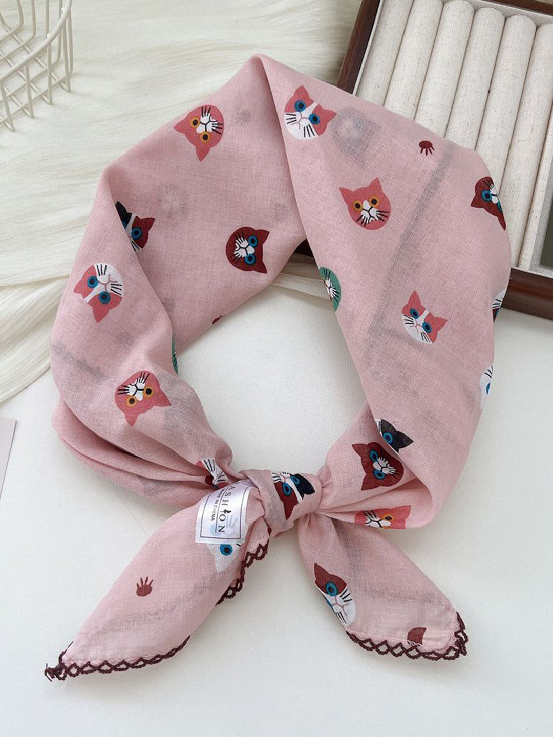 QUECY Quirky Printed Square Scarf