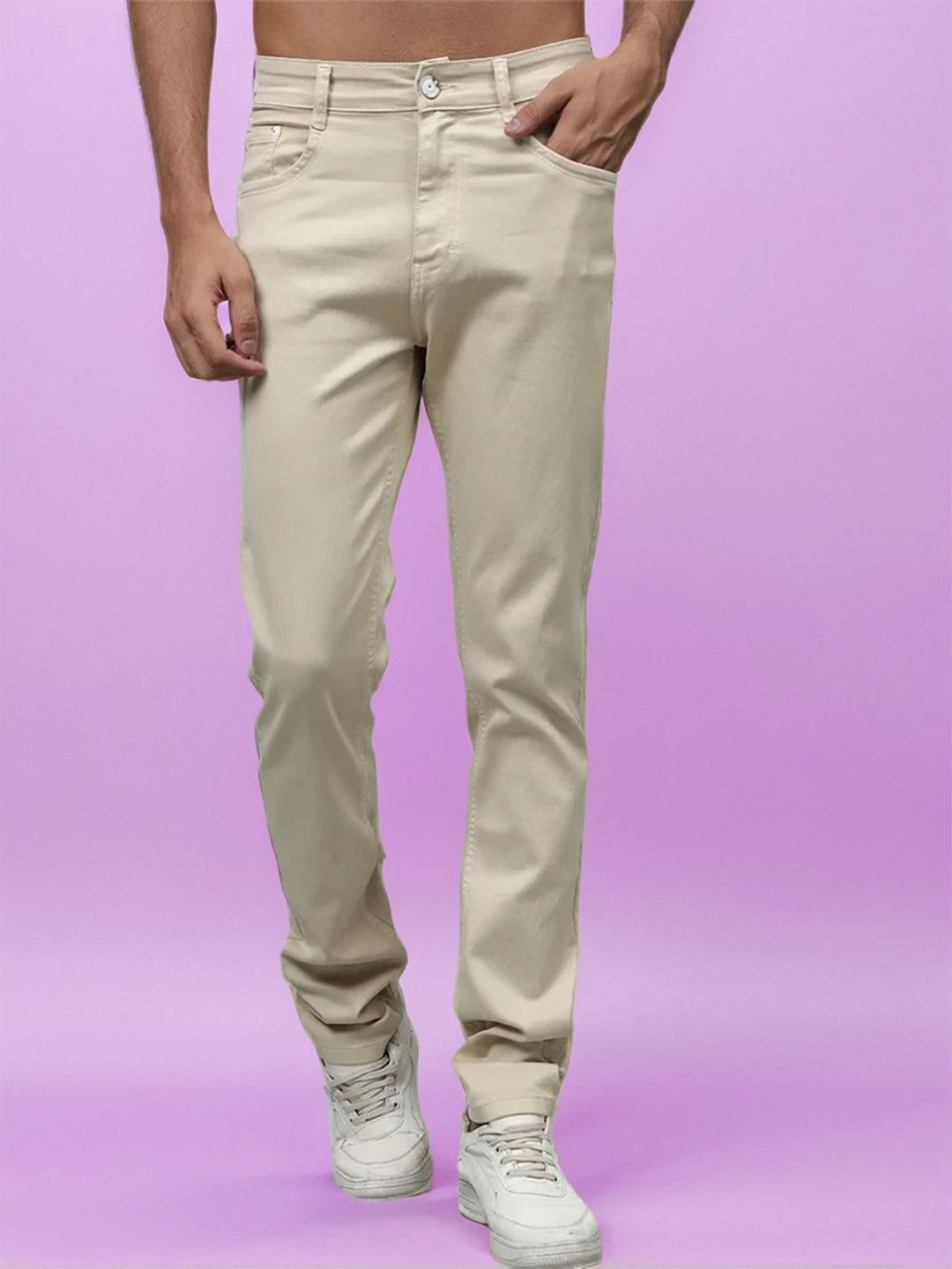 AWACK Men Comfort Regular Fit High-Rise Stretchable Cotton Jeans