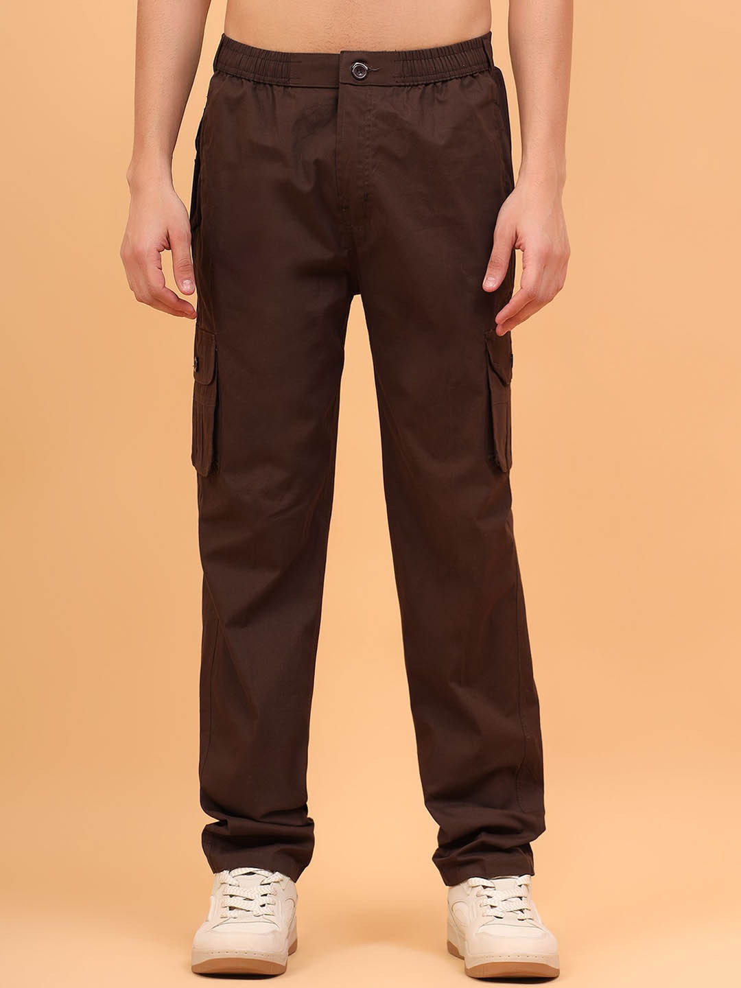 TrybeX Men Smart Mid-Rise Cargos Trousers