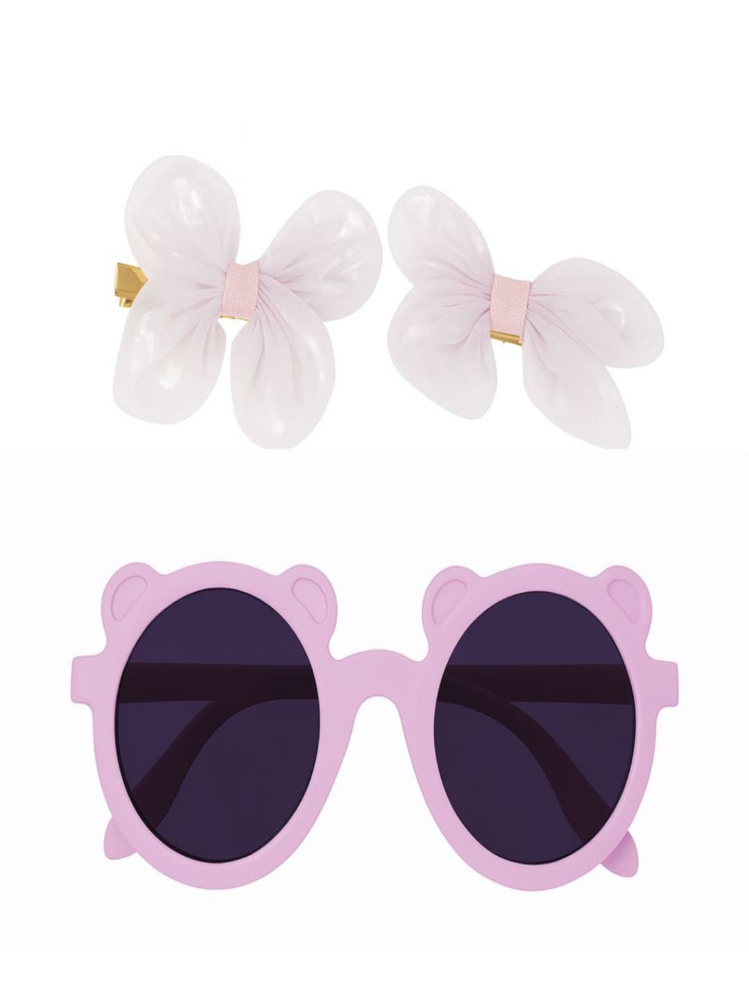 AmazingKarts Girls Bow Hair Clip with Sun Goggles Hair Accessory Set