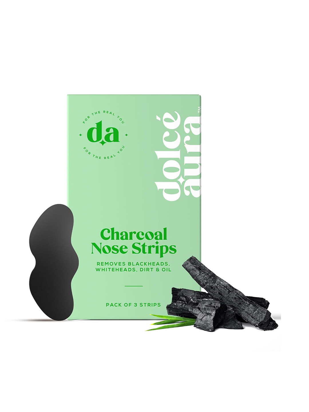 Dolce Aura Blackhead Remover Bamboo Charcoal Nose Strips - 3 Nose Strips