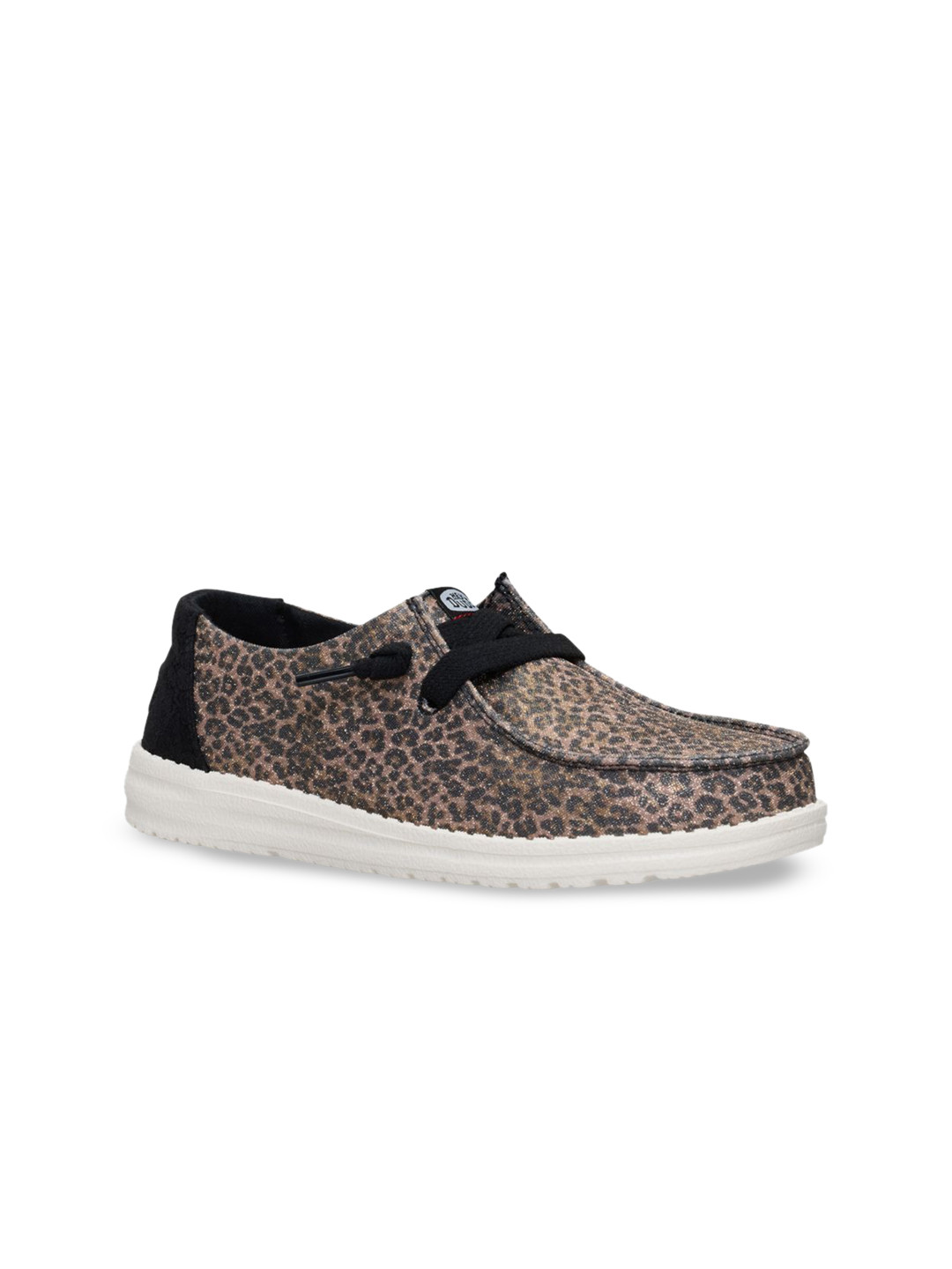 HEYDUDE Women Wendy Sparkle Animal Slip-On Stretch Lace Sneakers