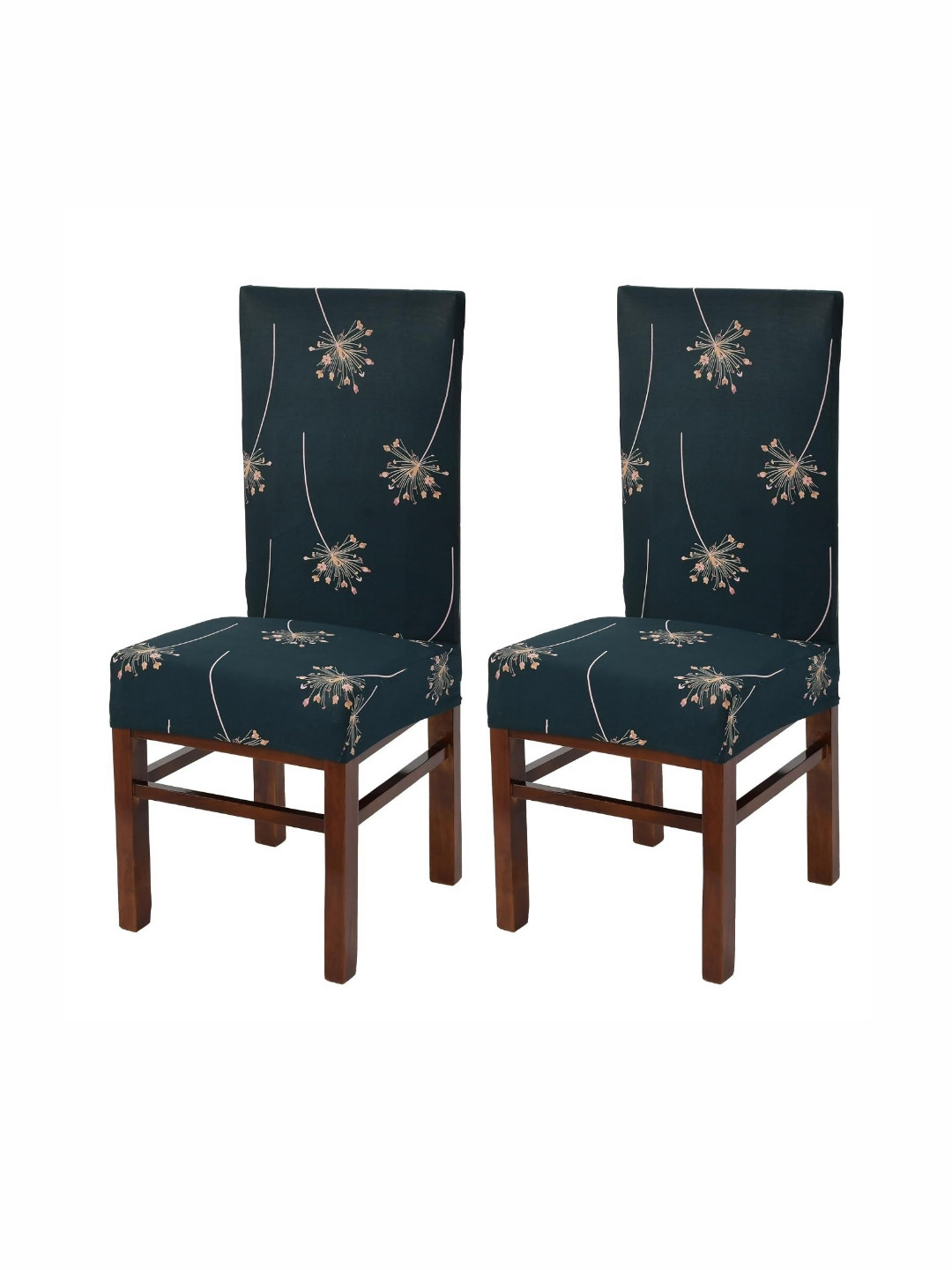 Yellow Weaves 2-Pcs Greyish Blue Printed Chair Cover