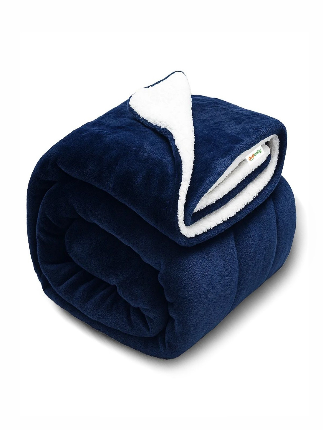 OyO Baby Kids Navy Blue & White Fleece 300 GSM Blanket