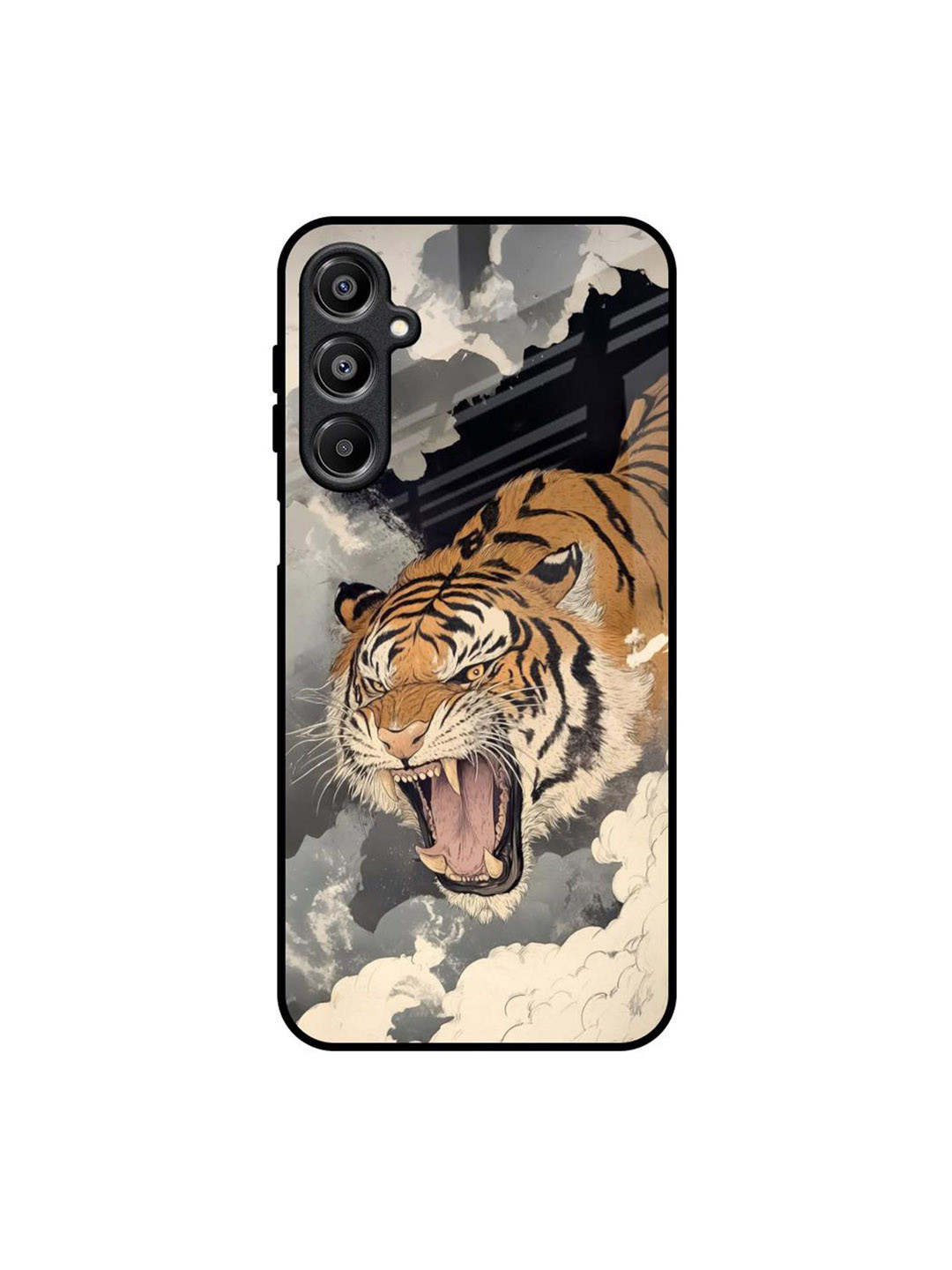 QRIOH Raging Tiger Printed Lightweight Silicone Samsung Galaxy A16 5G Glass Back Case