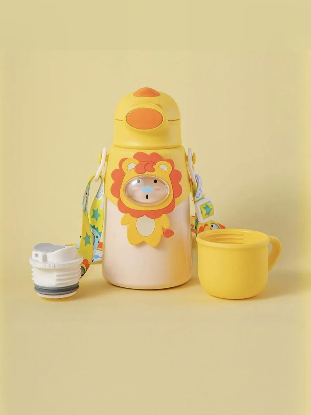 Magic Pebbles Kids-Unisex Yellow Stainless Steel Baby Sippers