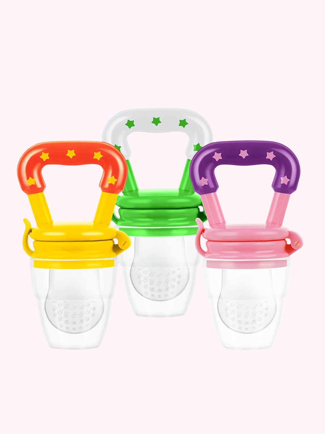 Kritiu Infants 3-Pcs Food Fruit Nibbler Soft Pacifier Feeder