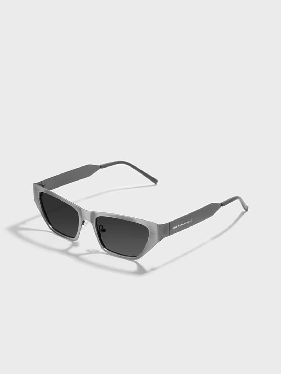 SAM & MARSHALL Sunglasses Polarized 400% UV Protection Cat Eye I Metal Built Unisex Silver