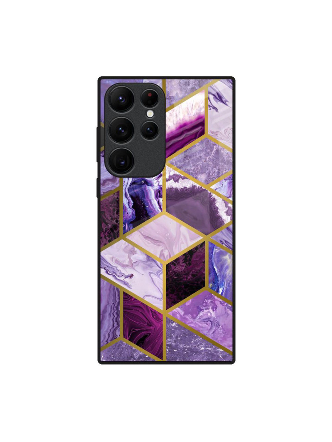 QRIOH Rhombus Marble Printed Samsung Galaxy S22 Ultra Silicone Back Case Mobile Accessorie