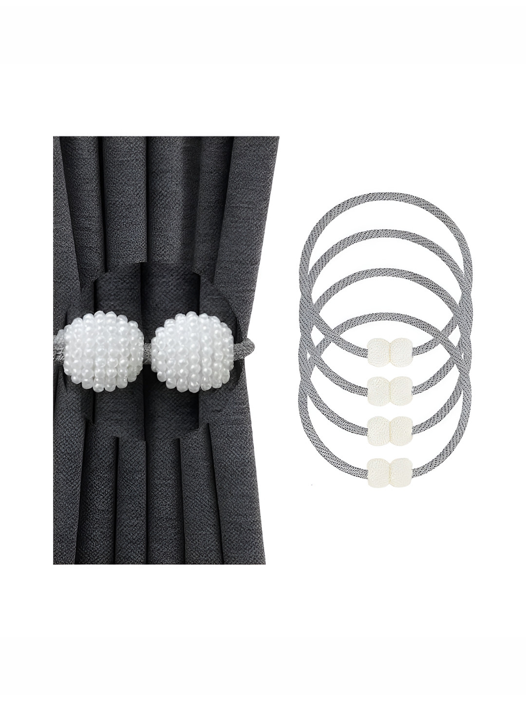 Aura Grey Curtain Hold-Backs