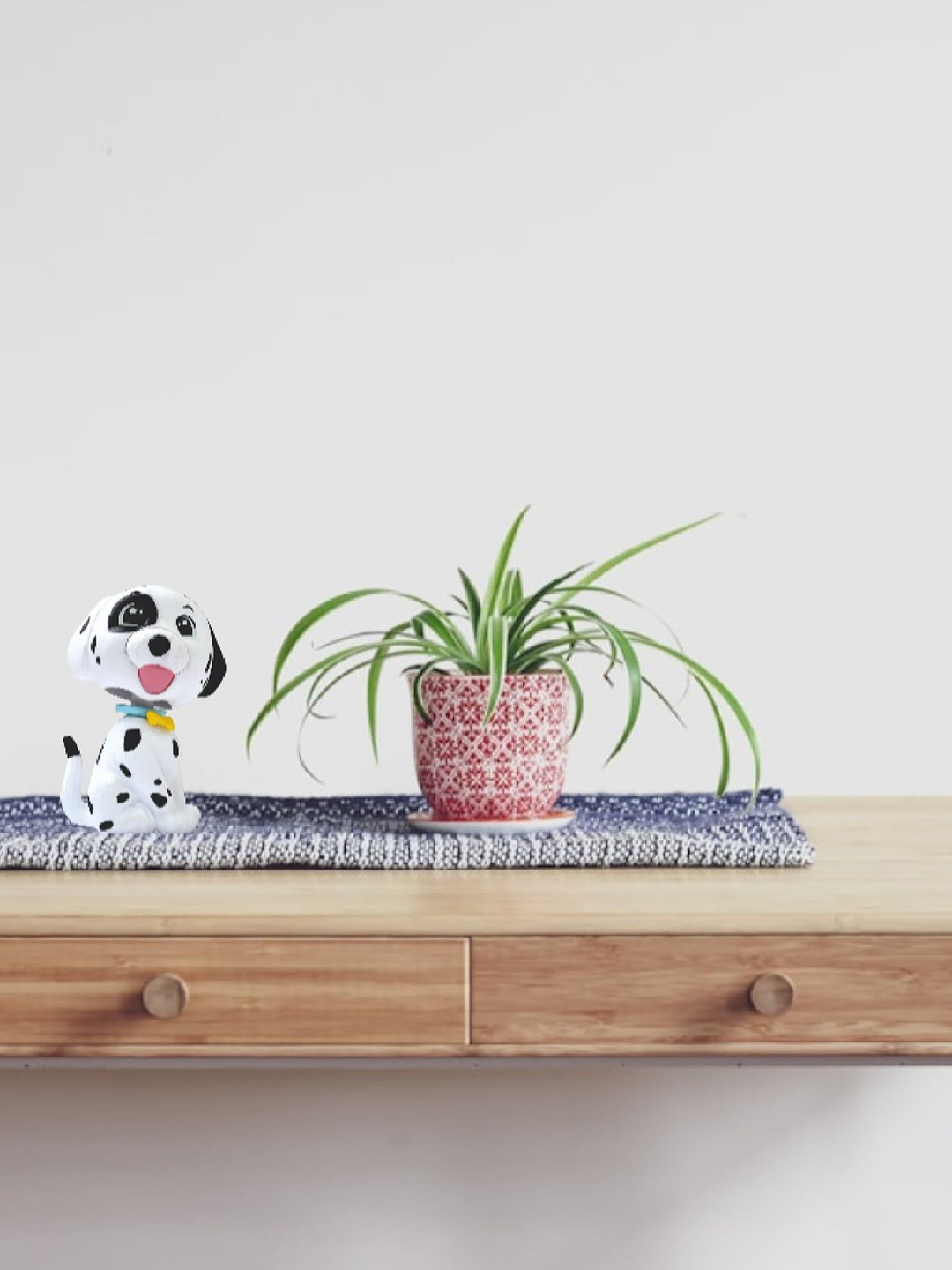 AUGEN White & Black Cute Dog Bobblehead Showpiece