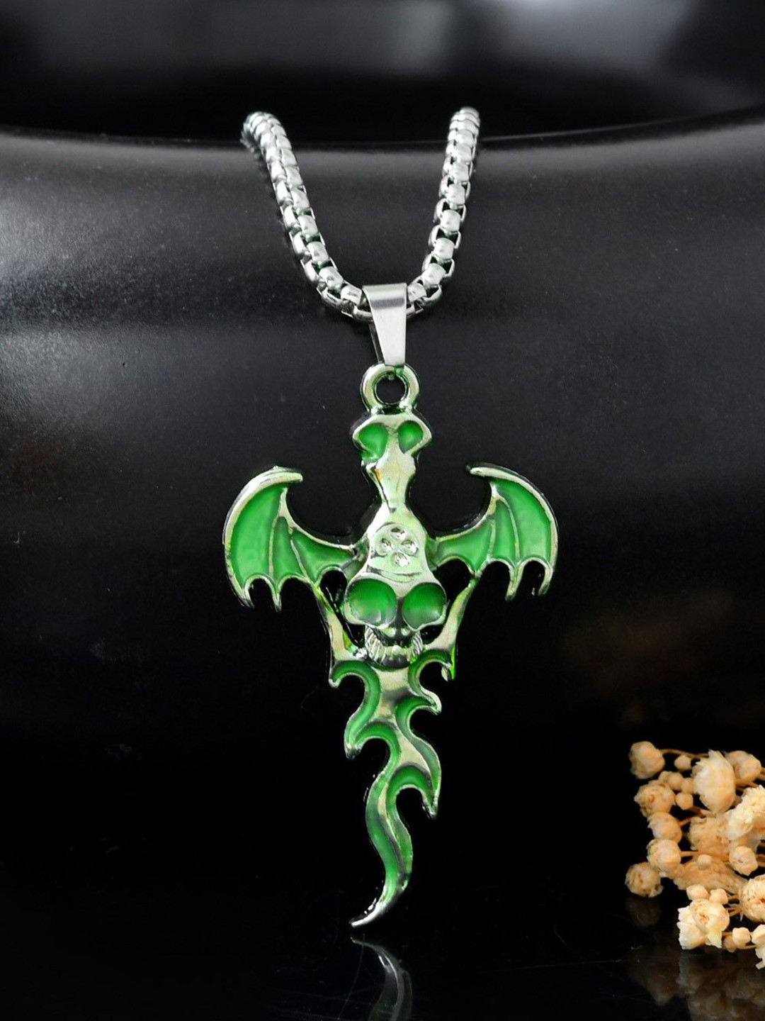 AGARWALPRODUCT Unisex Stainless Steel Silver-Plated Radium Talwar Pendant With Chain