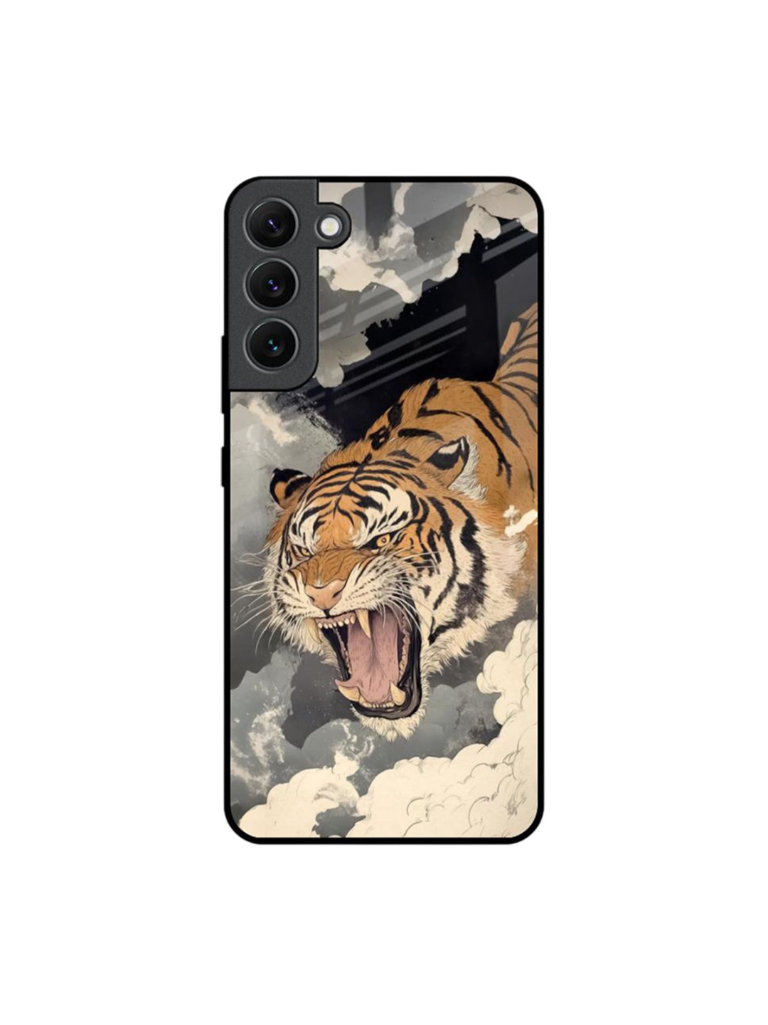 QRIOH Raging Tiger Quirky Printed Samsung Galaxy S22 Plus Silicone Mobile Back Case