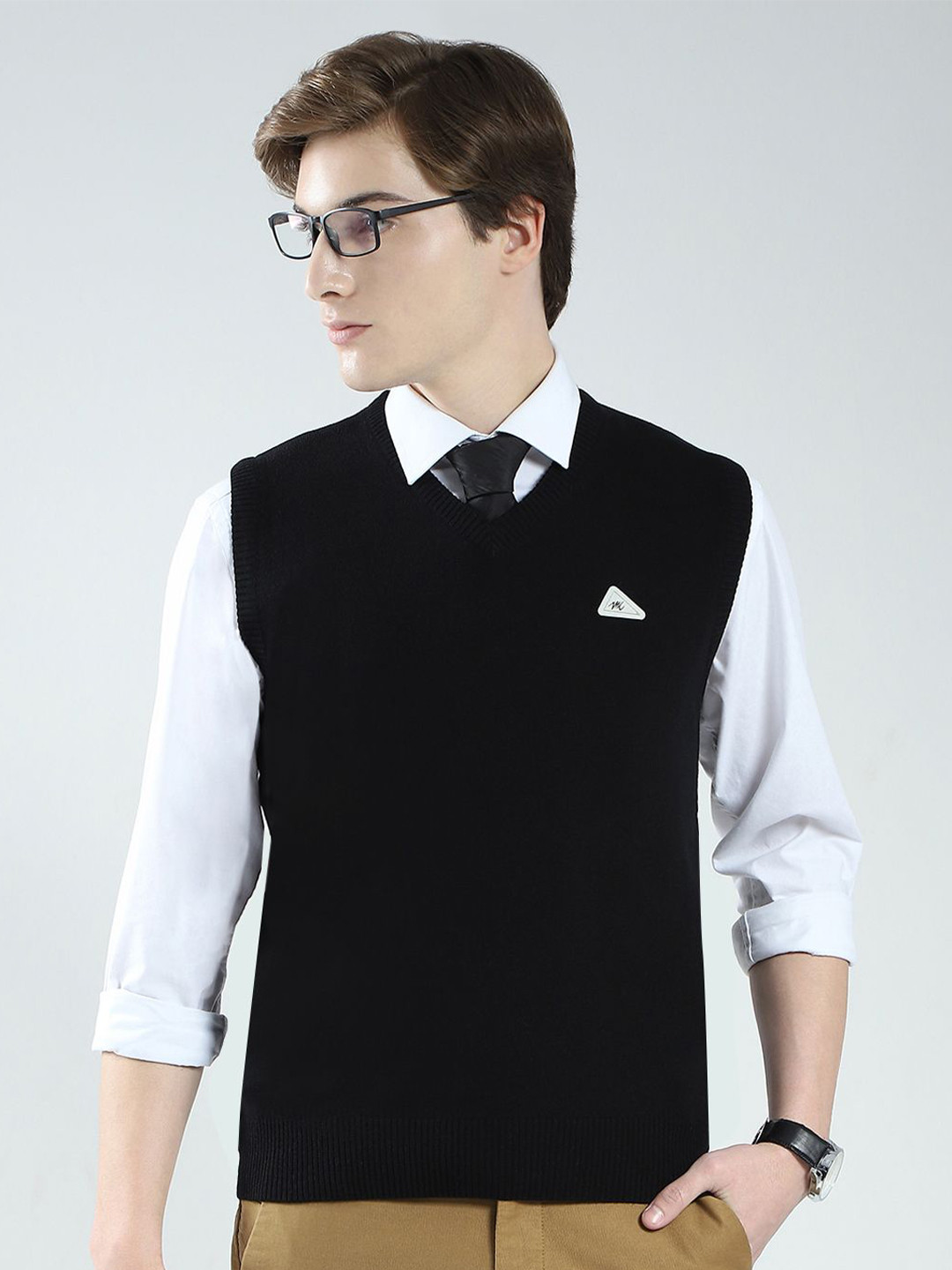 Monte Carlo Men V Neck Sleeveless Woollen Vest Sweater