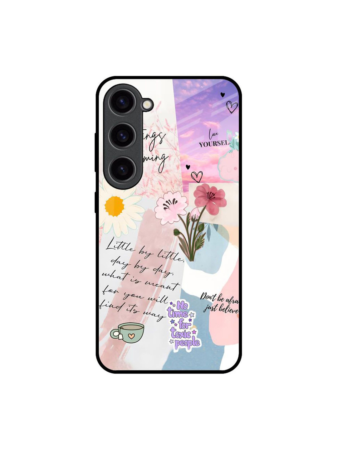 QRIOH Positive Horizons Floral Printed Samsung Galaxy S23 Silicone Back Case Mobile