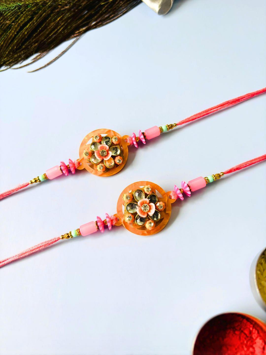Tipsy closet Unisex Orange Wraparound Rakhi