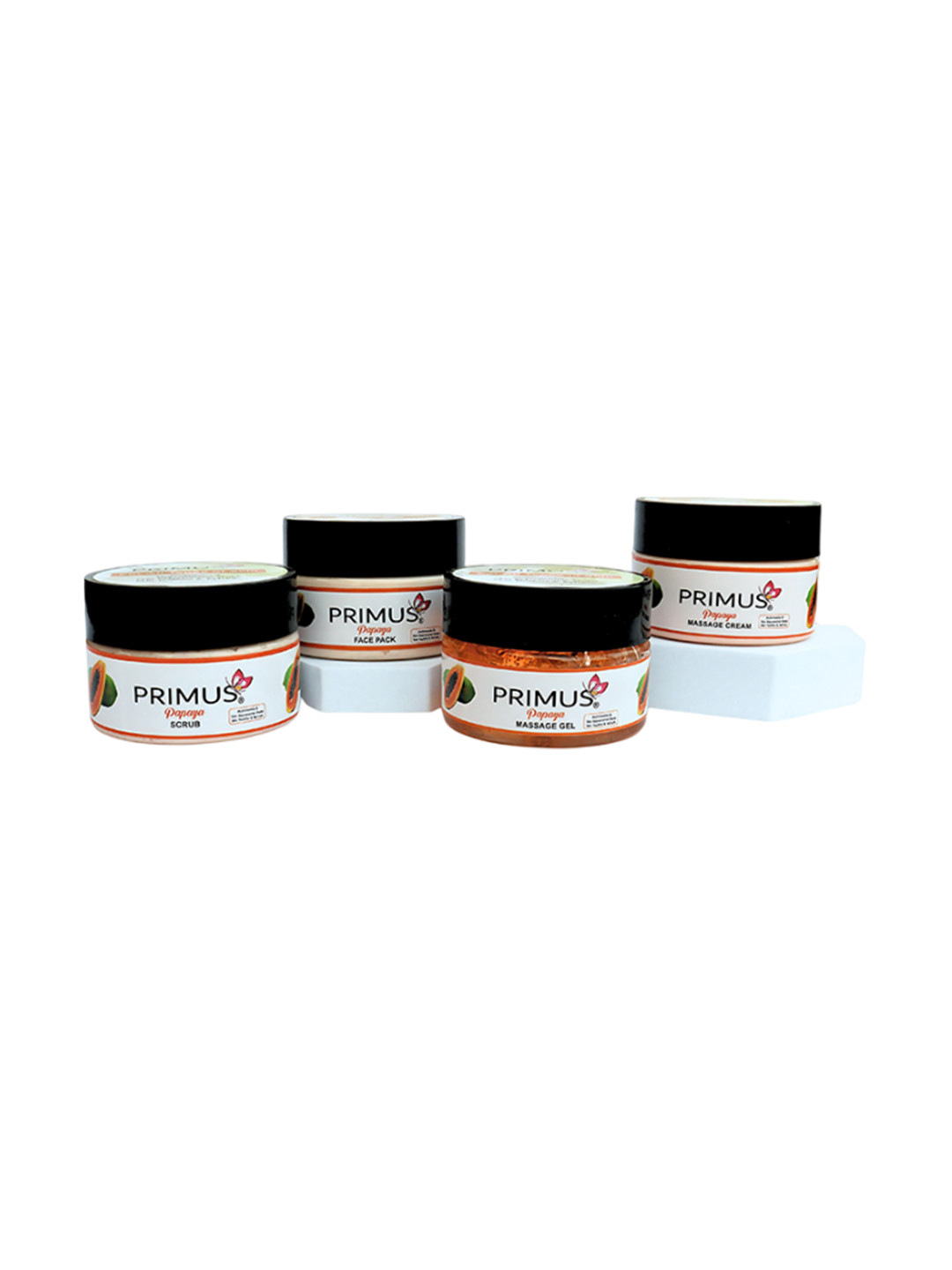 PRIMUS 4 Steps Facial Kit With Papaya Extract For Face & Body - 200 g Each
