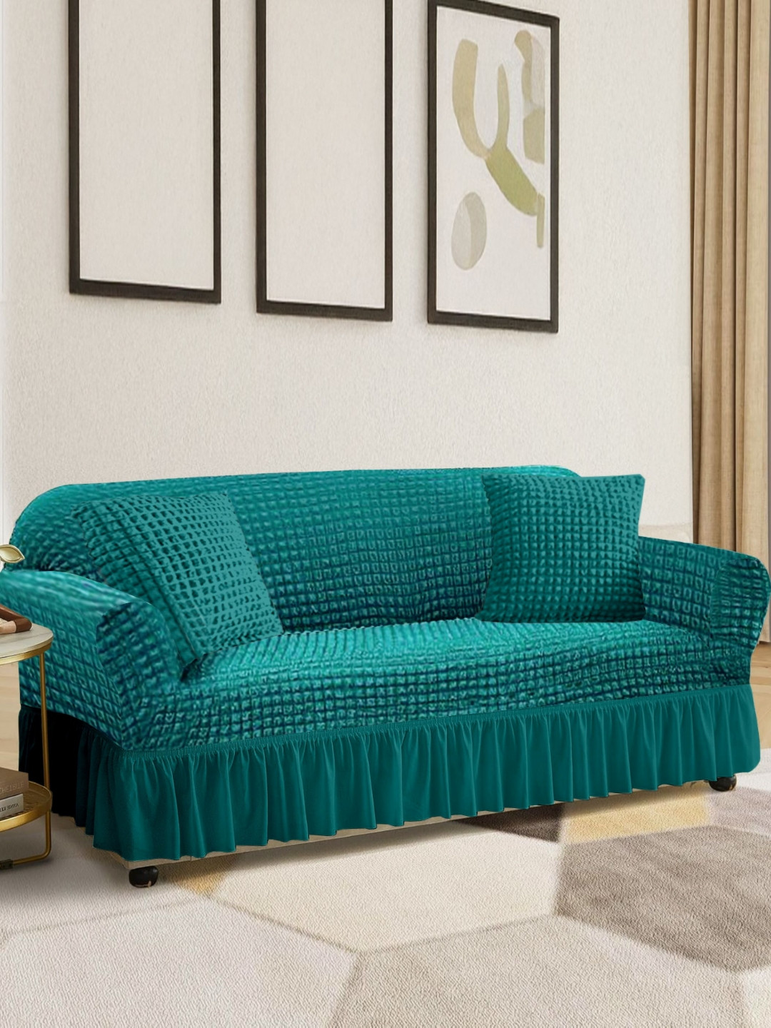 Aura Teal Bubble Design 2 seater Sofa Covers