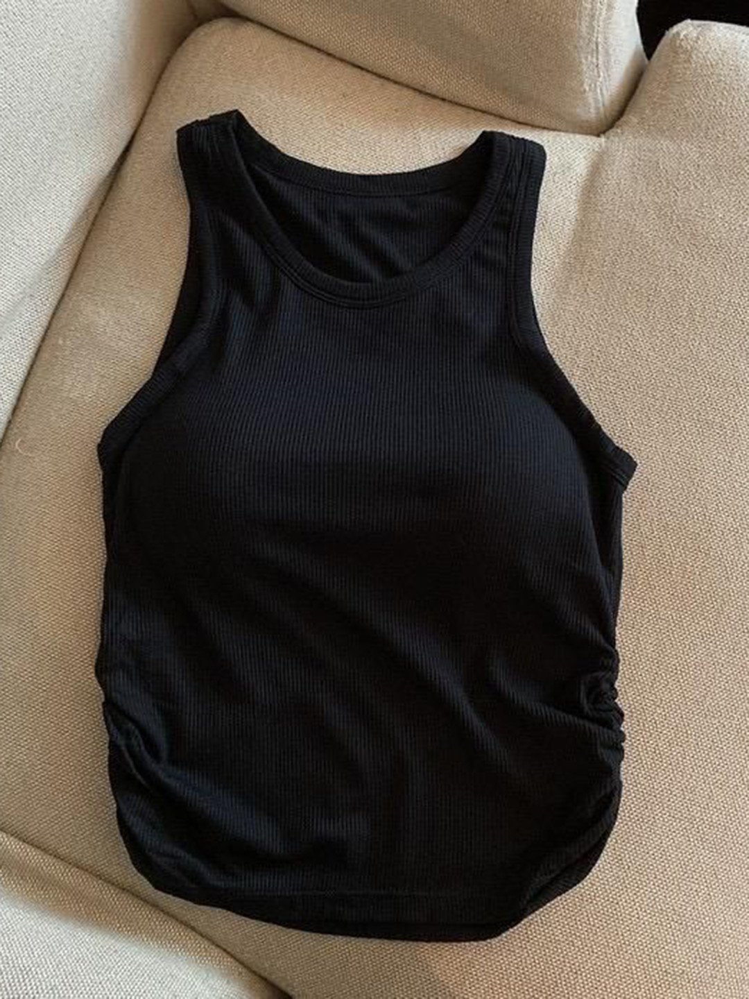 Miss Mosa By Akanksha  Black Amana Tank With Inbuilt Bra Tops