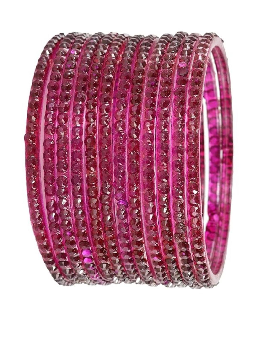 Guddan Set of 12 Wine Glass Crystal Bangles