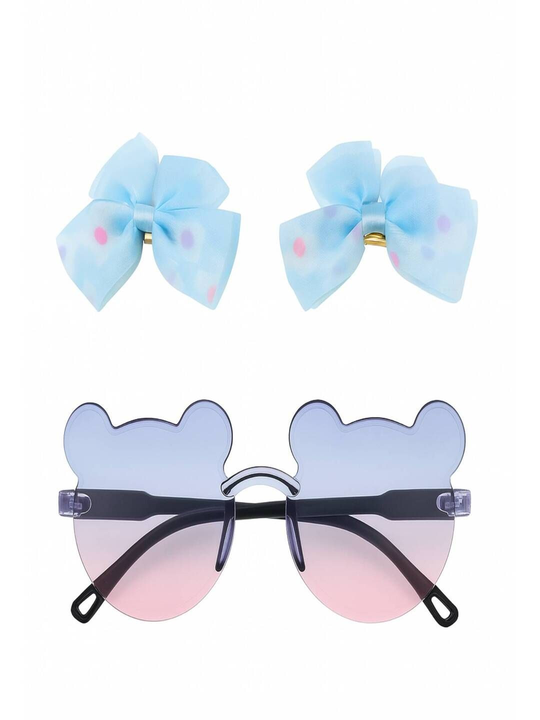 AmazingKarts Girls Bow Hair Clips with Sun Goggles Design Hair Accessory