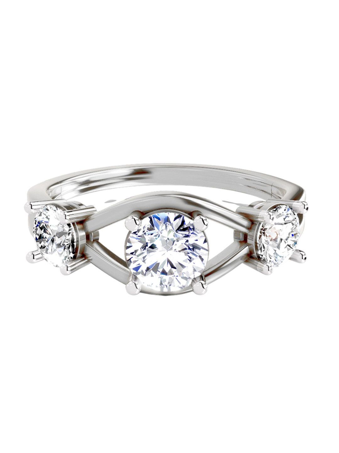 Sparkles 14K White Gold Lab Grown Diamond 1.03 Carat Round Shape Diamond Ring