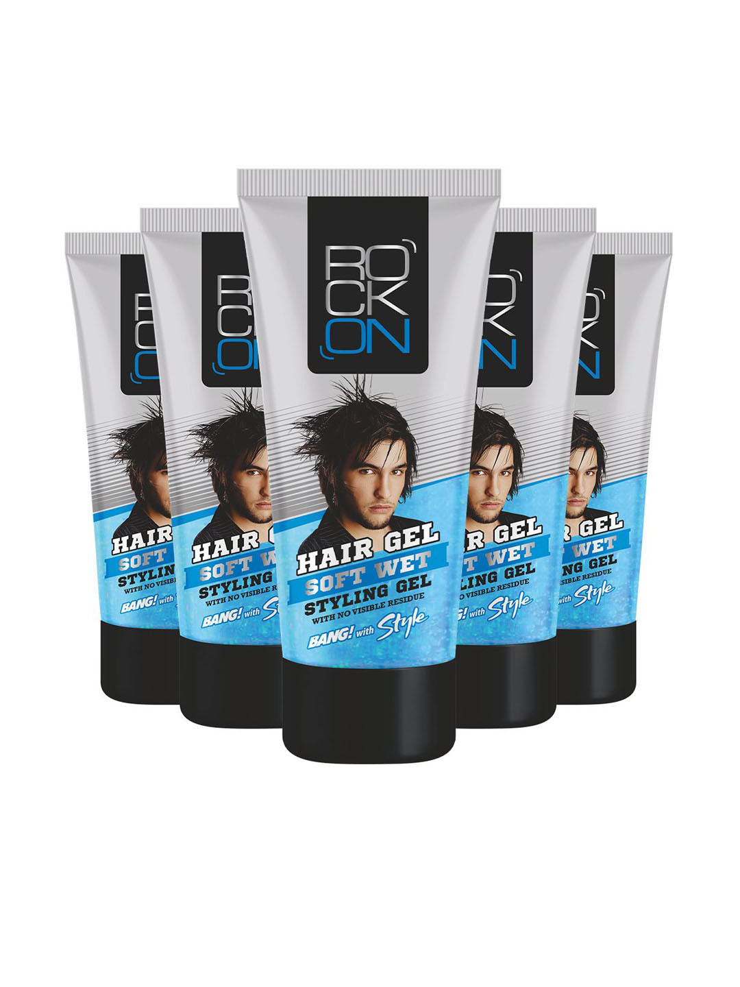Rock on Set Of 5 Hair Styling Gel For Soft & Wet Look - 60 g Each