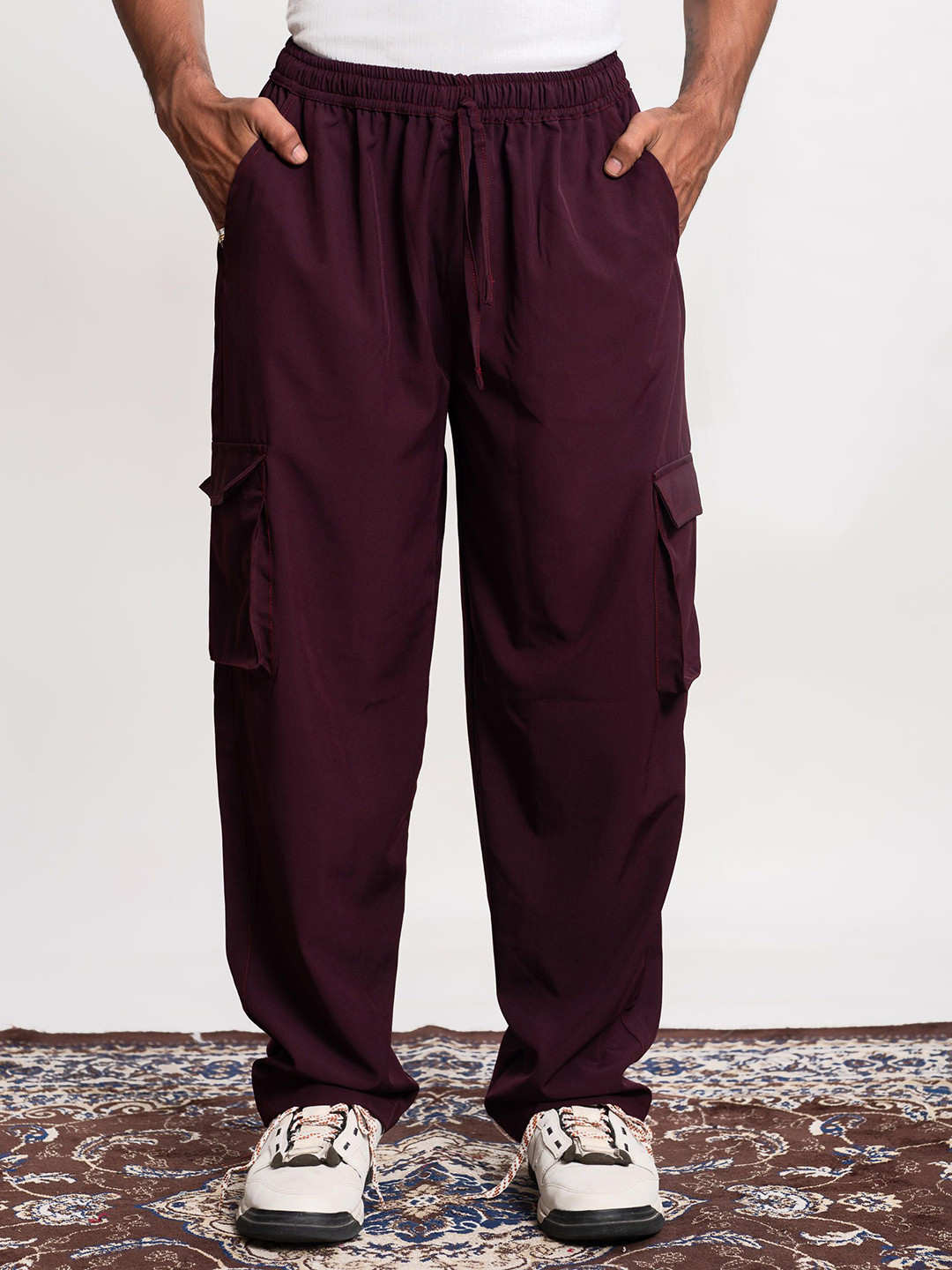 Me Craft Men Relaxed Straight Leg Mid-Rise Cargo Styles Trousers